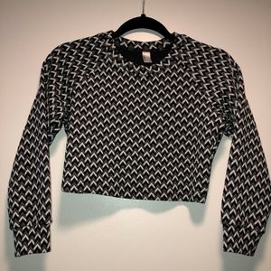 American Apparel Cropped Top Blouse Long Sleeve